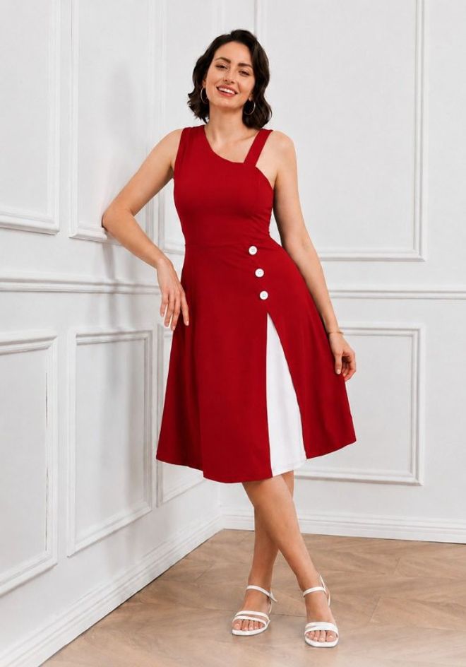strapless open back dress Cute Sweetheart Neck Red Short Prom Dresses, Red Homecoming Dresses – Shiny  Party main image 1