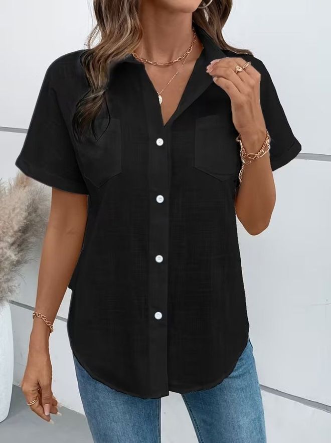 Janes Czarna Casual Odzież Uliczna Koszula Hurtowa sprzedaż odzieży 1