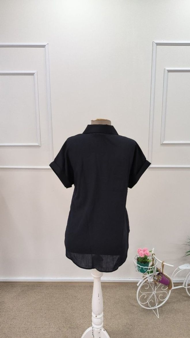 Janes Czarna Casual Odzież Uliczna Koszula Hurtowa sprzedaż odzieży Praca