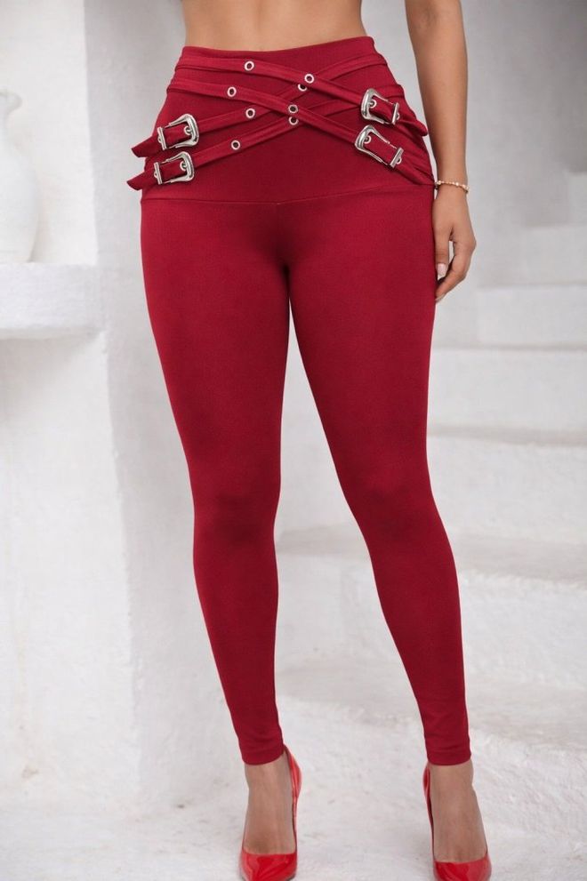 Janes Παντελόνι Μπορντό Σέξι Streetwear Glam Tregging Χονδρικό εμπόριο ενδυμάτων Casual