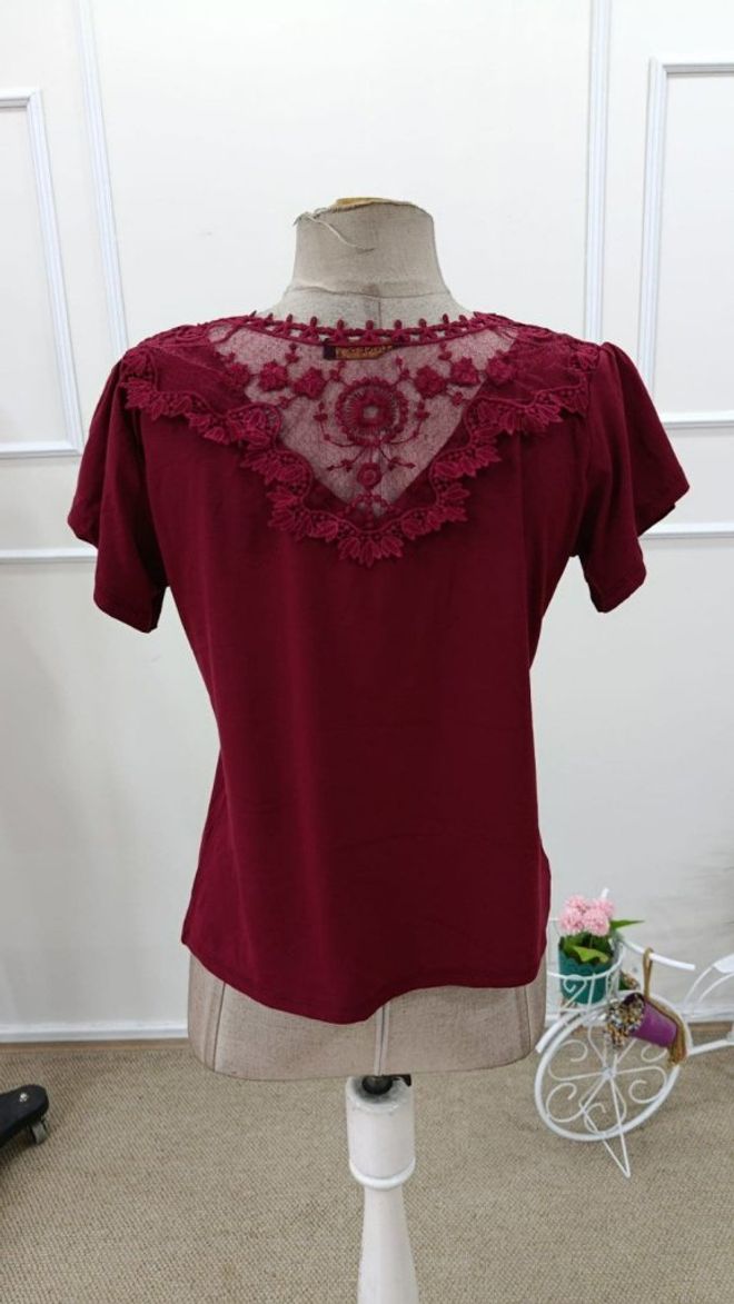 Janes Claret Red Blouse With Ruffle Sleeves Wholesale Clothing Elegant