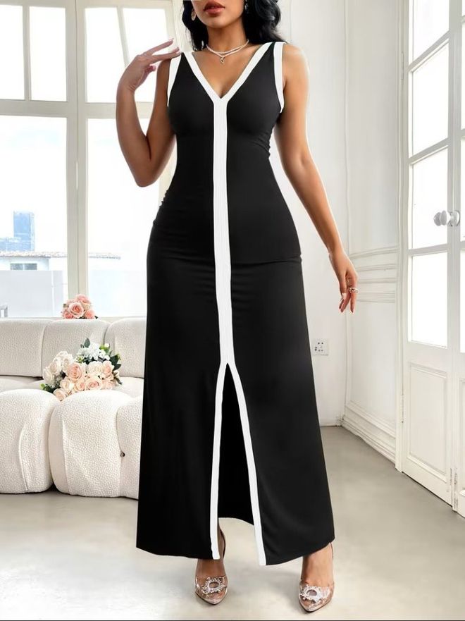 Janes Black Sexy Elegant Bodycon Maxi Dress Wholesale Clothing Sexy