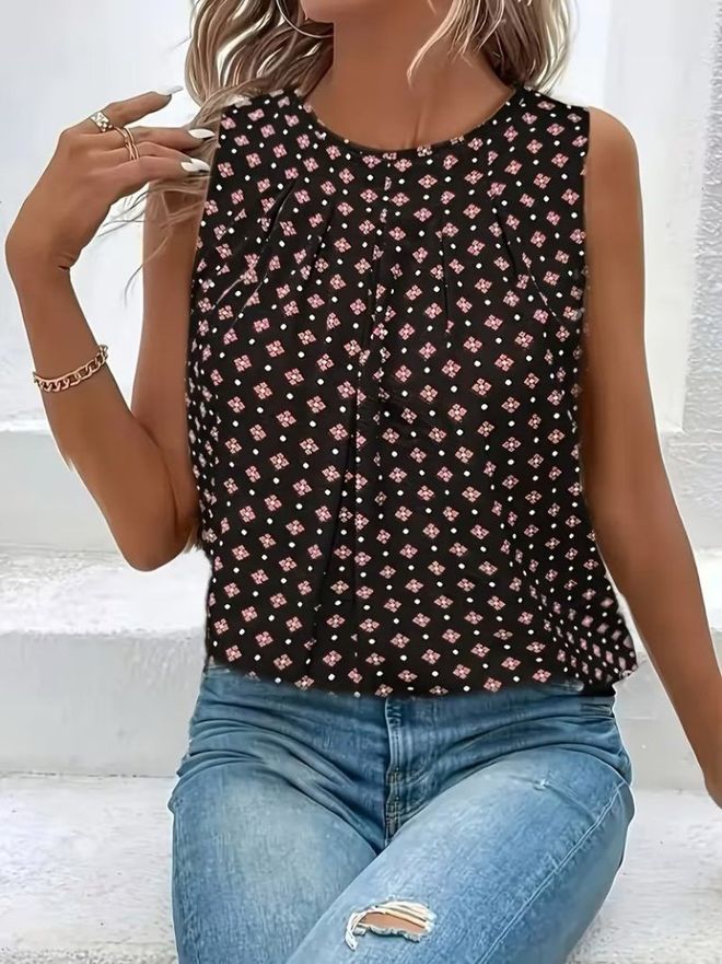 Janes Black Blouse With Cap Sleeves Casual & Elegant Wholesale Clothing 1