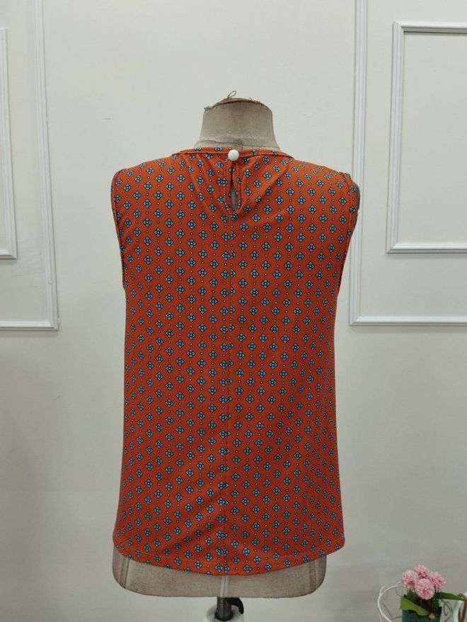 Janes Oranžinė Geometrinė Palaidinė Su „cap“ Tipo Rankovėmis Didmeninė prekyba drabužiais Gimtadienis