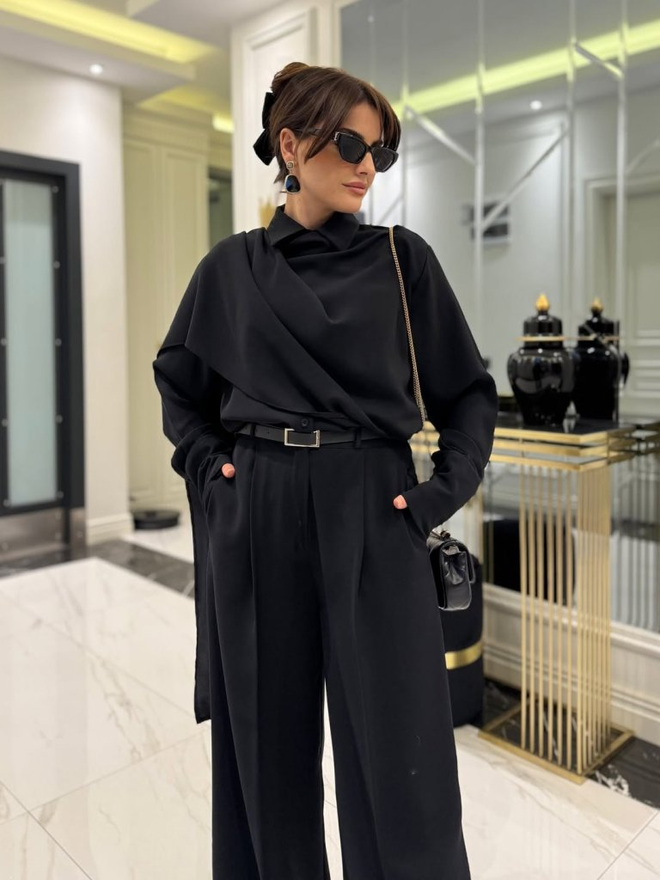 Janes Conjunto Preto Formal Elegante Roupas por atacado Formal