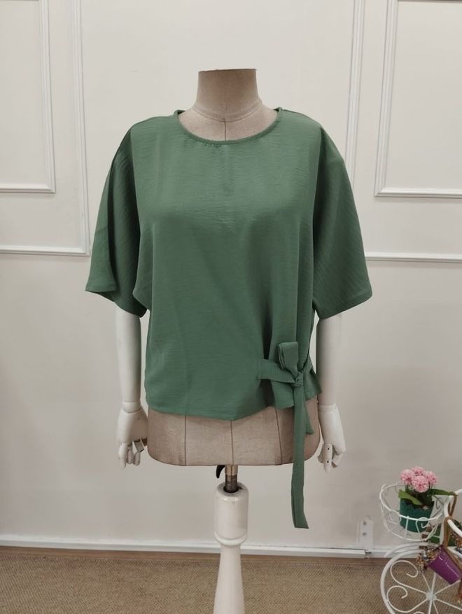 Janes Green Casual Elegant Modest Blouse Wholesale Clothing Casual