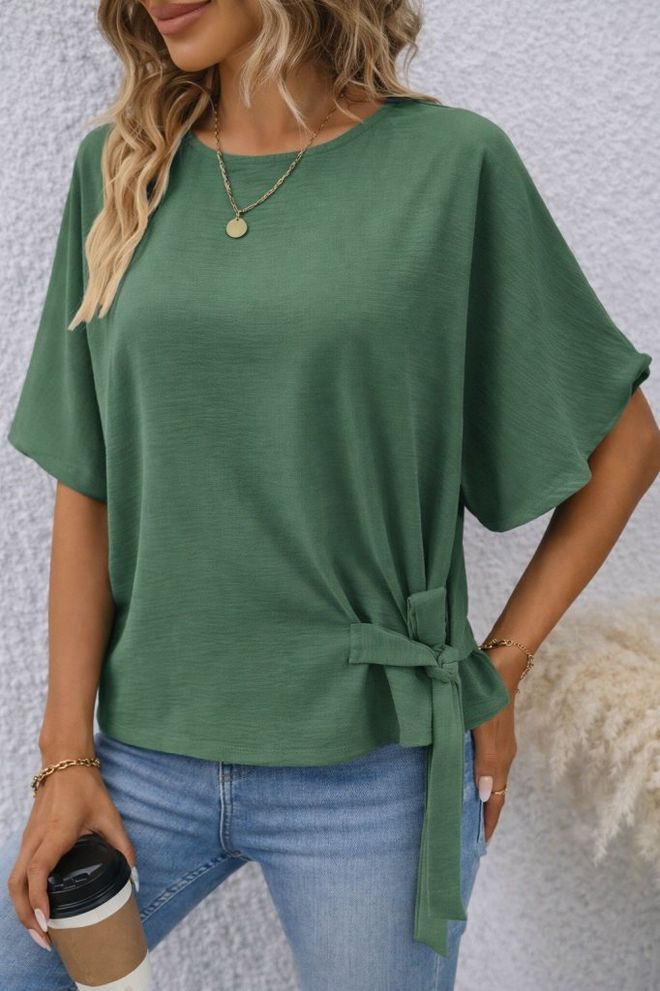 Janes Green Casual Elegant Modest Blouse Wholesale Clothing 1