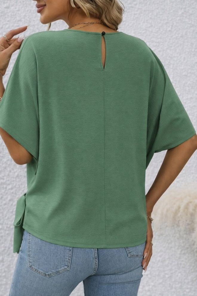 Janes Green Casual Elegant Modest Blouse Wholesale Clothing Spring