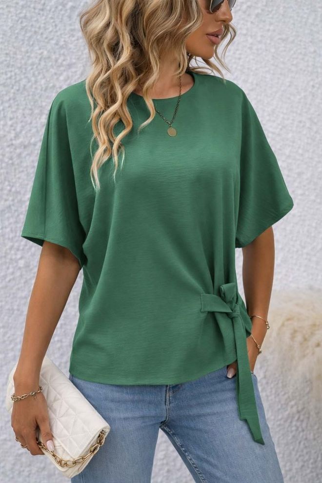 Janes Green Casual Elegant Modest Blouse Wholesale Clothing Lounge