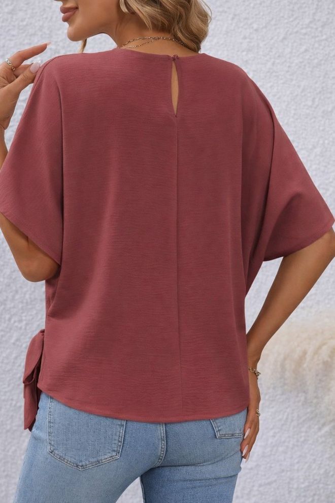 Janes Claret Red Casual Elegant Modest Blouse Wholesale Clothing Lounge