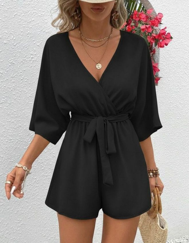 Janes Black Casual Sexy Elegant Jumpsuit Romper Wholesale Clothing Lounge