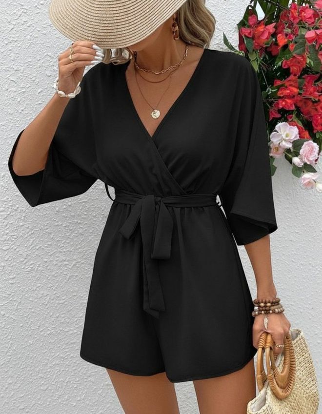 Janes Black Casual Sexy Elegant Jumpsuit Romper Wholesale Clothing 1