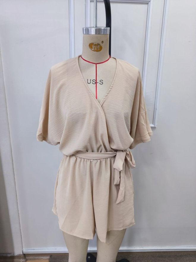 Janes Beige Casual Elegant Jumpsuit Romper Wholesale Clothing Elegant