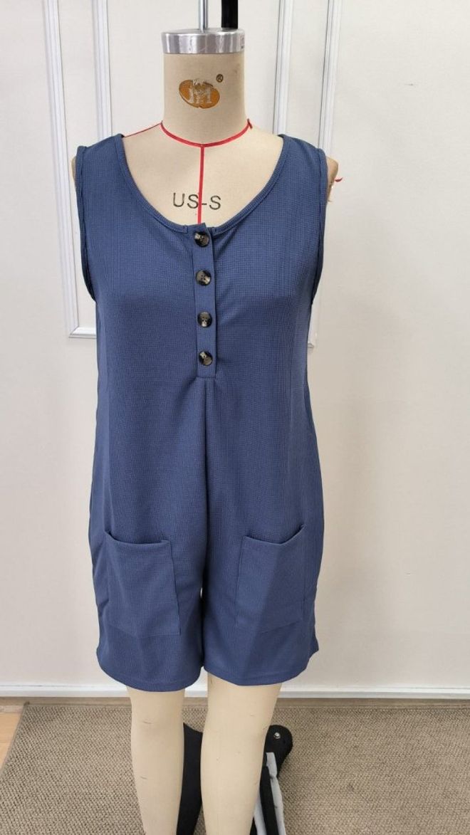 Janes Blauw Casual Schattig Sport Streetwear Jumpsuit Groothandel Kleding Sport