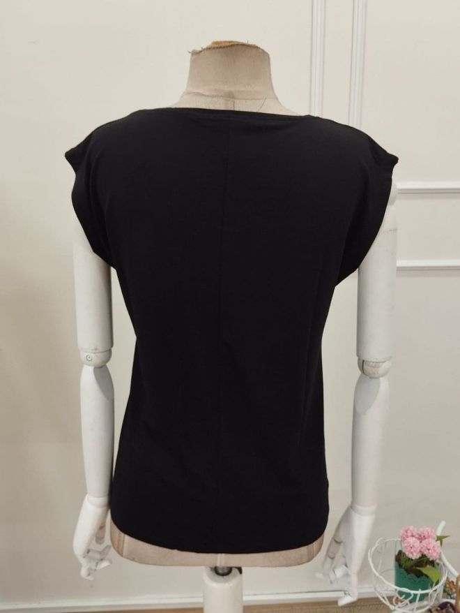 Janes Blusa Casual Preta Com Estampa Animal Roupas por atacado 5