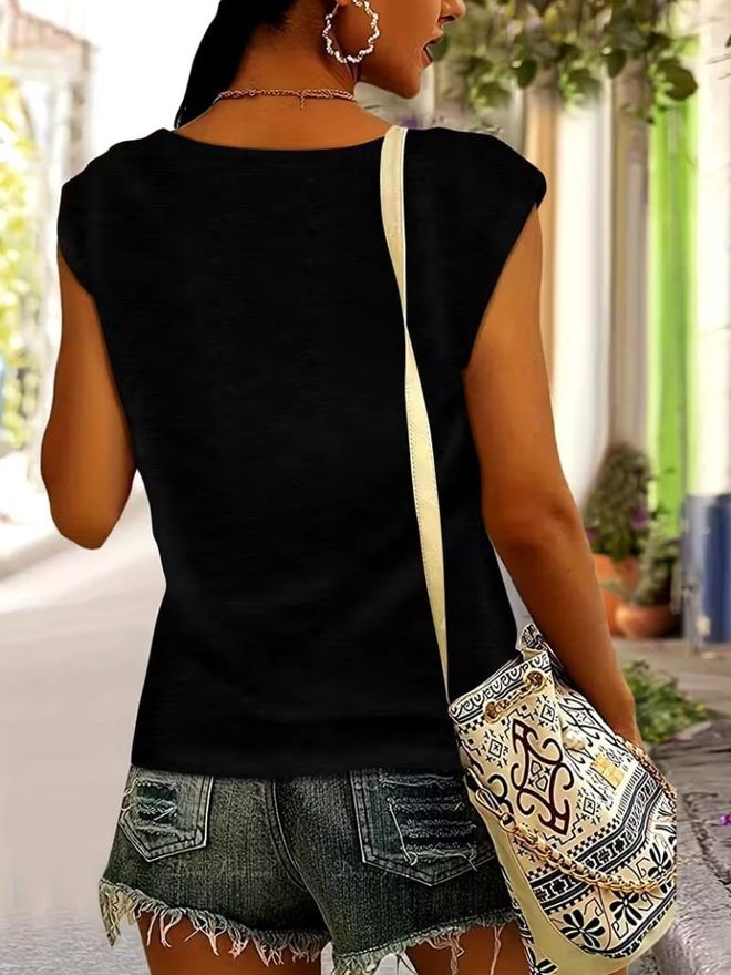 Janes Blusa Casual Preta Com Estampa Animal Roupas por atacado 1