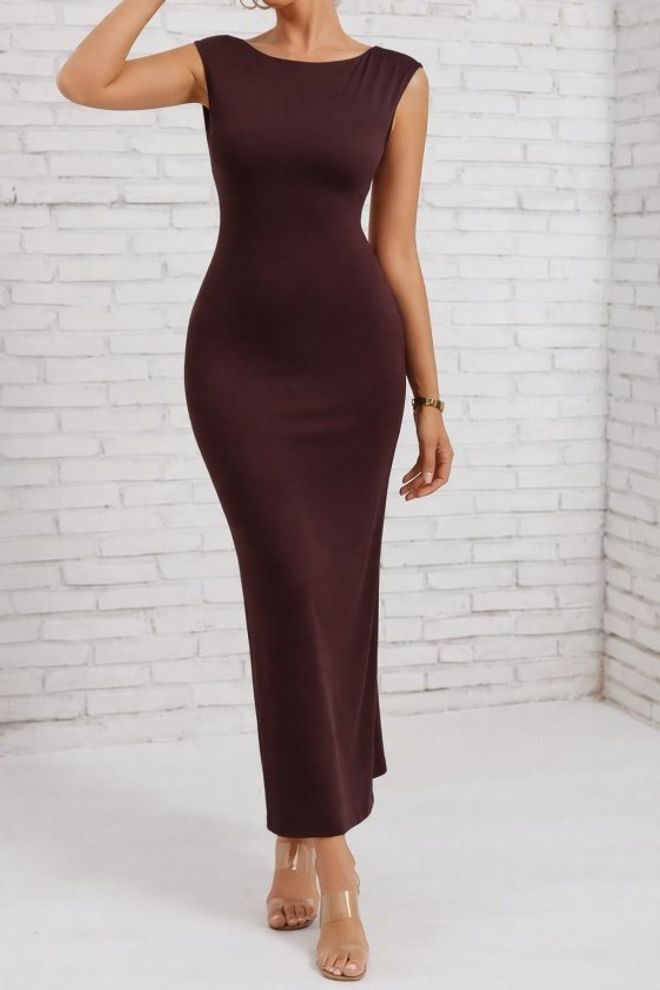Janes Rochie Maro Elegantă Bodycon Cu Mâneci Capac Îmbrăcăminte cu ridicata Sexy