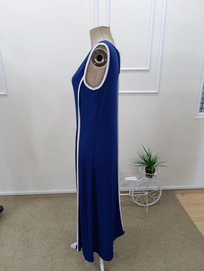 Janes Blue A Line Dress With Cap Sleeves Wholesale Clothing 5