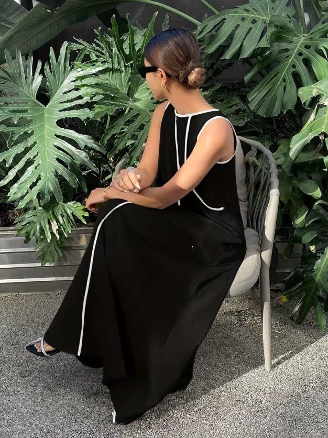 Janes Elegant Black A Line Dress With Cap Sleeves Wholesale Clothing Spring