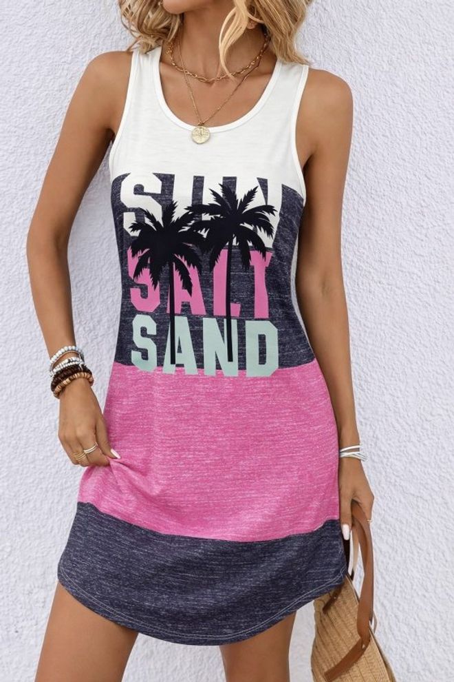 Janes Vestido Mini Blanco Sin Mangas Con Mangas Casquillo Y Tipo Camiseta Ropa al por mayor Casual