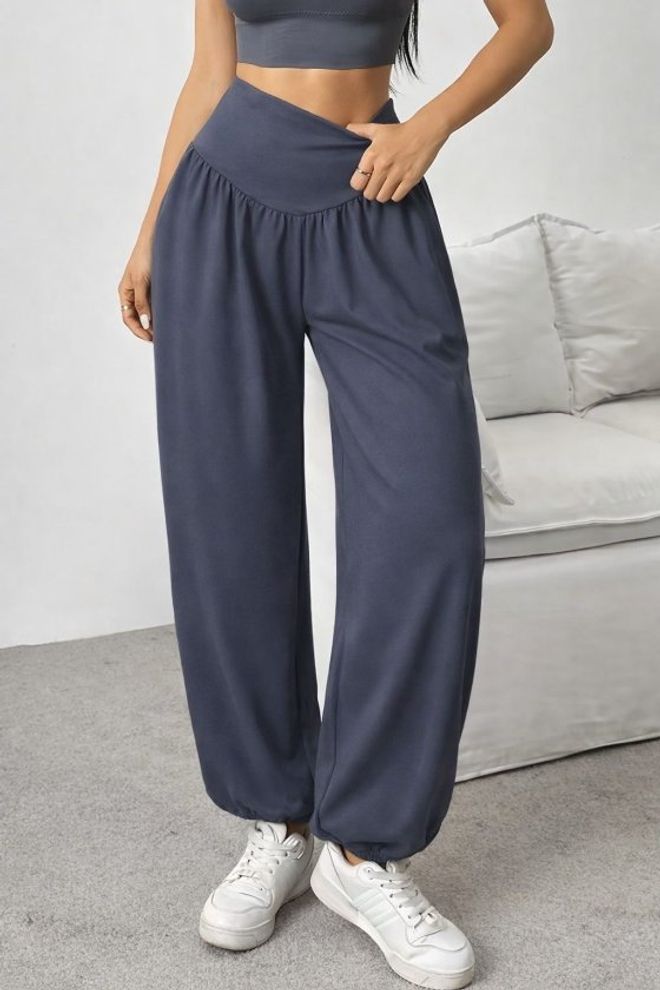 Janes Marineblaue Lässige Sport Haremshose Großhandelskleidung Lässig