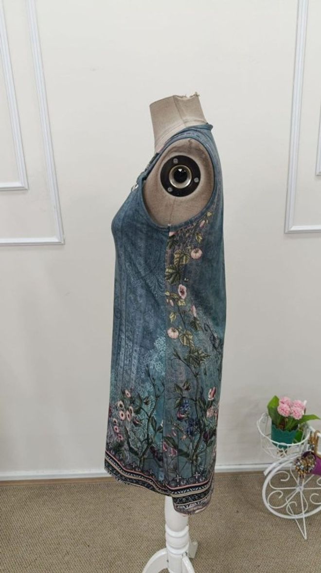 Janes Bleu Robe Décontracté Boho Ligne A Mini Vêtements en gros Boho