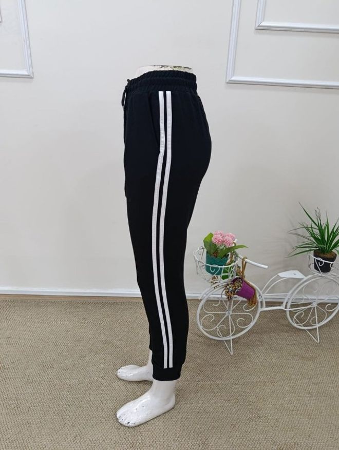 Janes Черные Штаны Джоггер Высокая Талия В Полоску Спорт Длинные Оптовая продажа одежды Уличная одежда