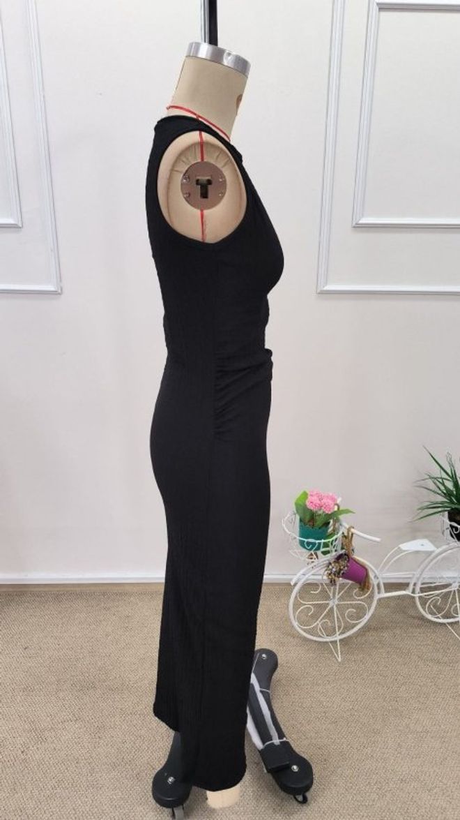 Janes Black Elegant Bodycon Dress With Cap Sleeves Wholesale Clothing 5