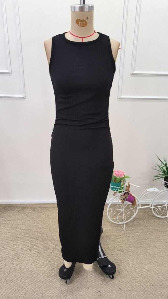 Janes Black Elegant Bodycon Dress With Cap Sleeves Wholesale Clothing Spring