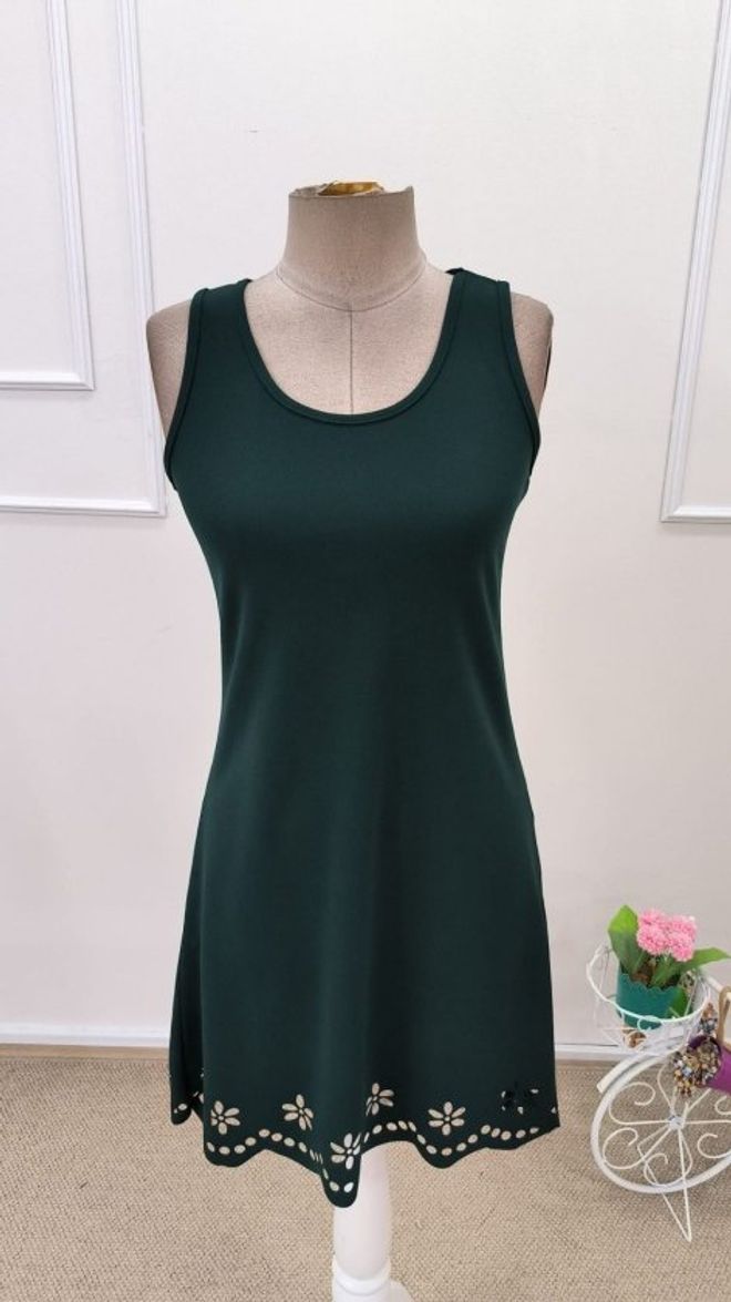 Janes Green A Line Sleeveless Knee Length Dress Wholesale Clothing Spring