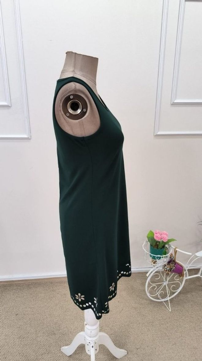 Janes Green A Line Sleeveless Knee Length Dress Wholesale Clothing 5