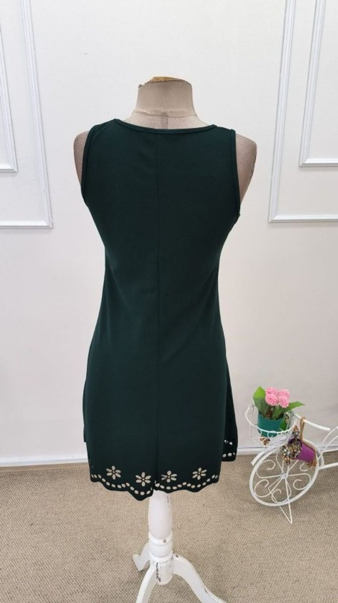 Janes Green A Line Sleeveless Knee Length Dress Wholesale Clothing Formal