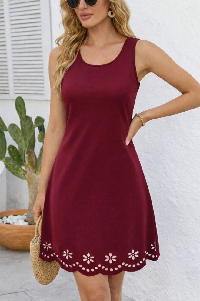 Janes Claret Red Dress Wholesale Clothing 1