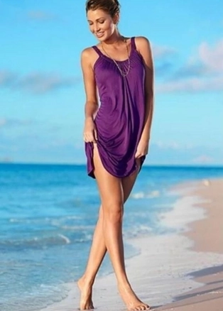 A model wears 41705 - Dress - Plum, wholesale Dress of Janes to display at Lonca