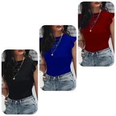 A wholesale clothing model wears 41986 - Blouse - Claret Red, Turkish wholesale Blouse of Janes
