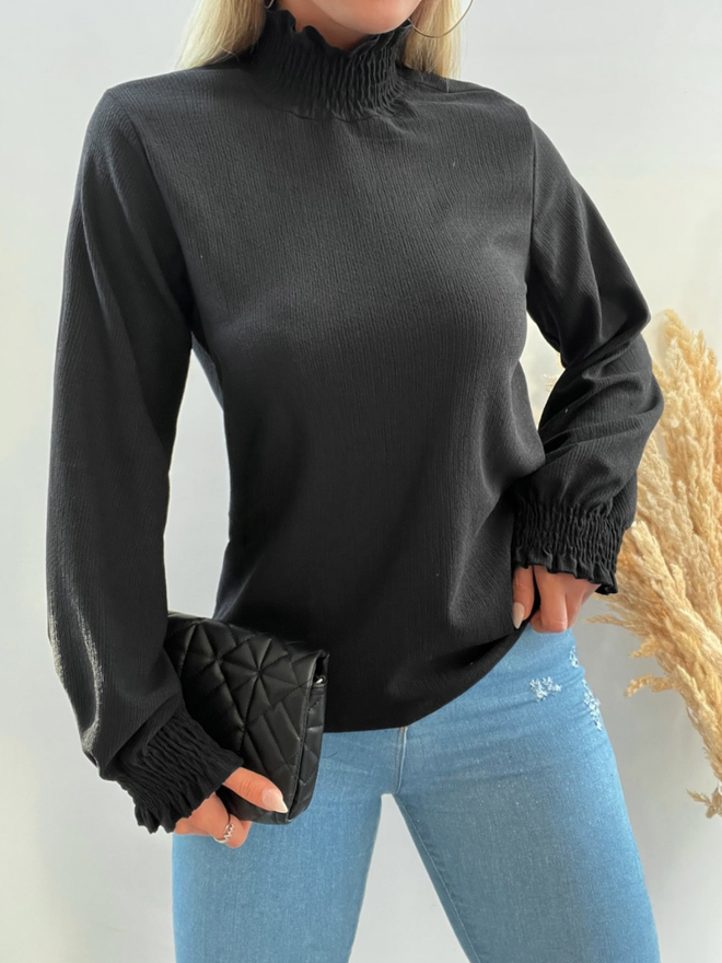 Ilia Blouse Black Wholesale Clothing Casual