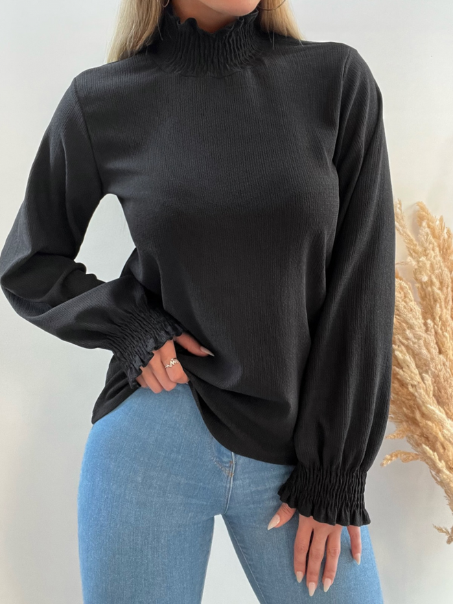 Ilia Blouse Black Wholesale Clothing 6