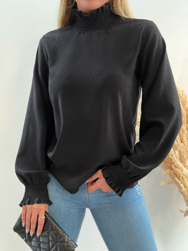 Ilia Blouse Black Wholesale Clothing Winter