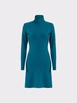 Una modella di abbigliamento all'ingrosso indossa jst10243-dress-petrol-color, vendita all'ingrosso turca di  di 
