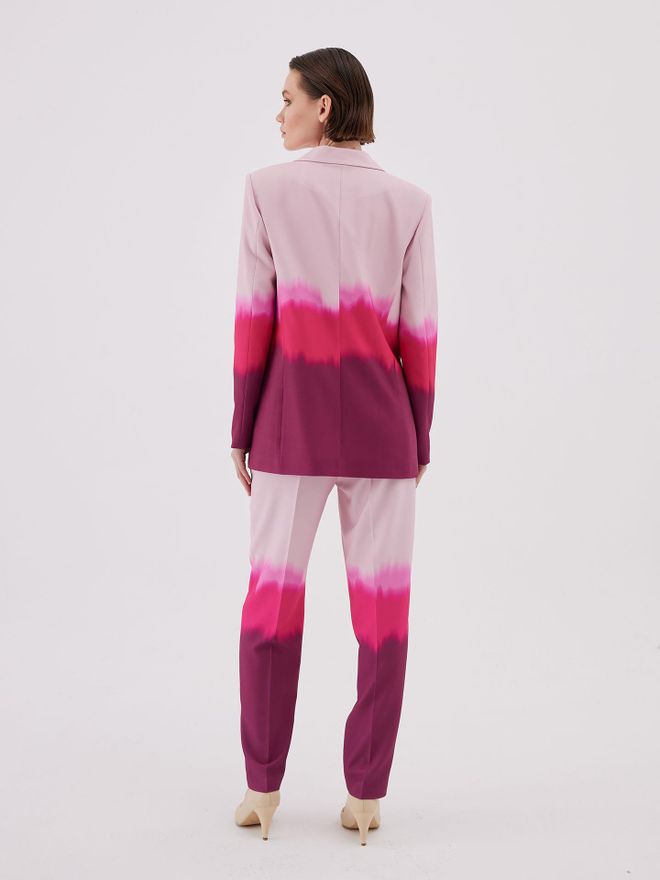 Juste Gradient Detailed Fussia Jacket Trousers Set Wholesale Clothing Spring