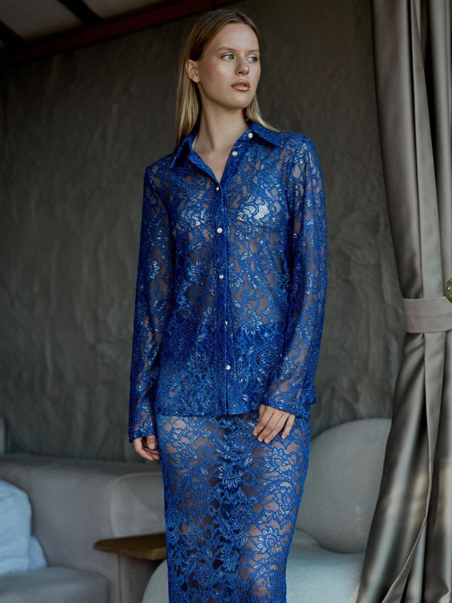 Juste قميص دانتيل مذهب ساكس ملابس بالجملة عيد ميلاد