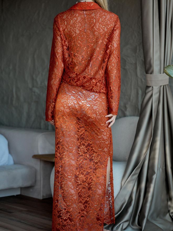 Juste قميص دانتيل مذهب باللون الأحمر ملابس بالجملة عيد ميلاد