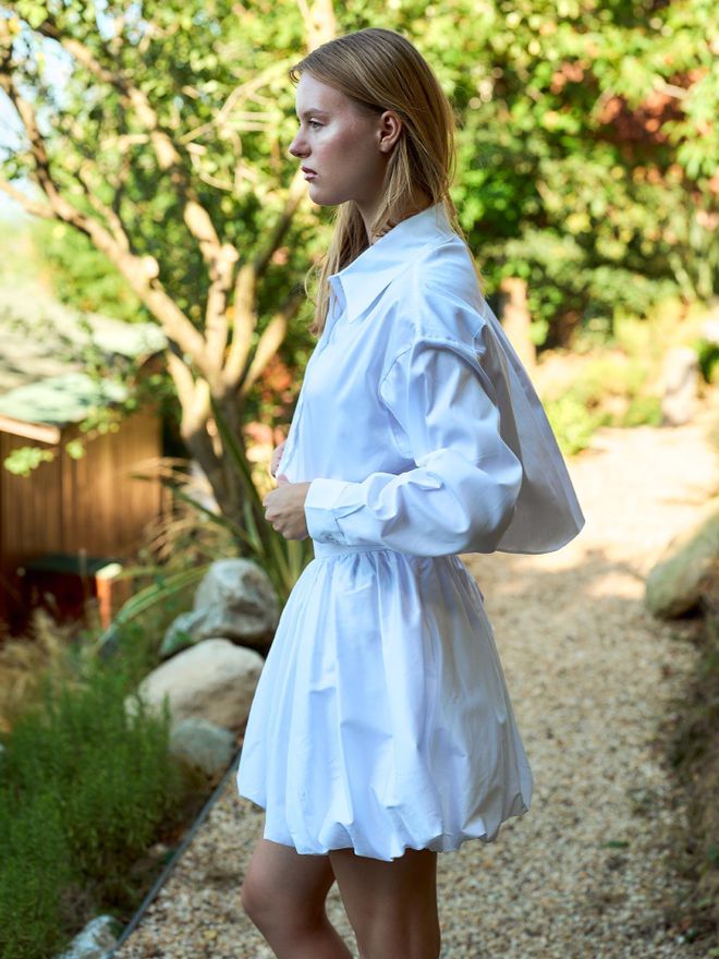 Juste Poplin Crop Shirt White Wholesale Clothing Summer