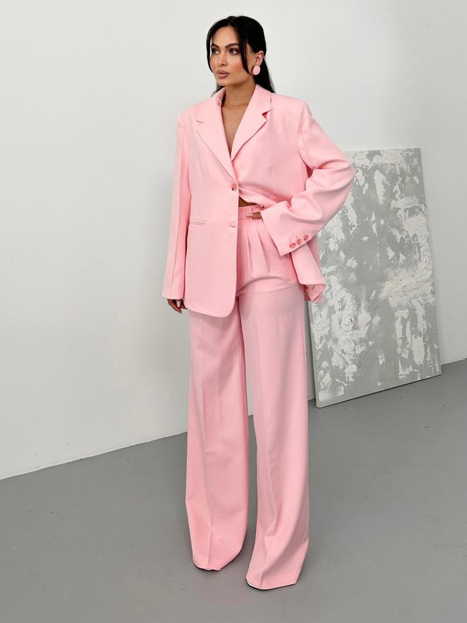 Juste Pantalones Palazzo Plisados Rosas Ropa al por mayor Formal