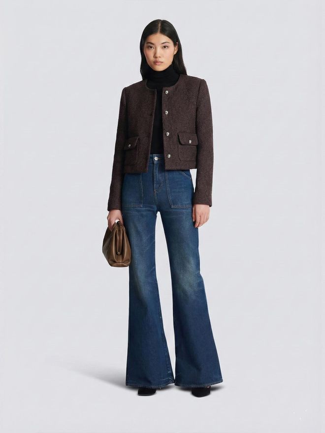 Juste Kahverengi Zarif Tek Düğmeli Blazer Ceket Toptan Giyim Gündelik