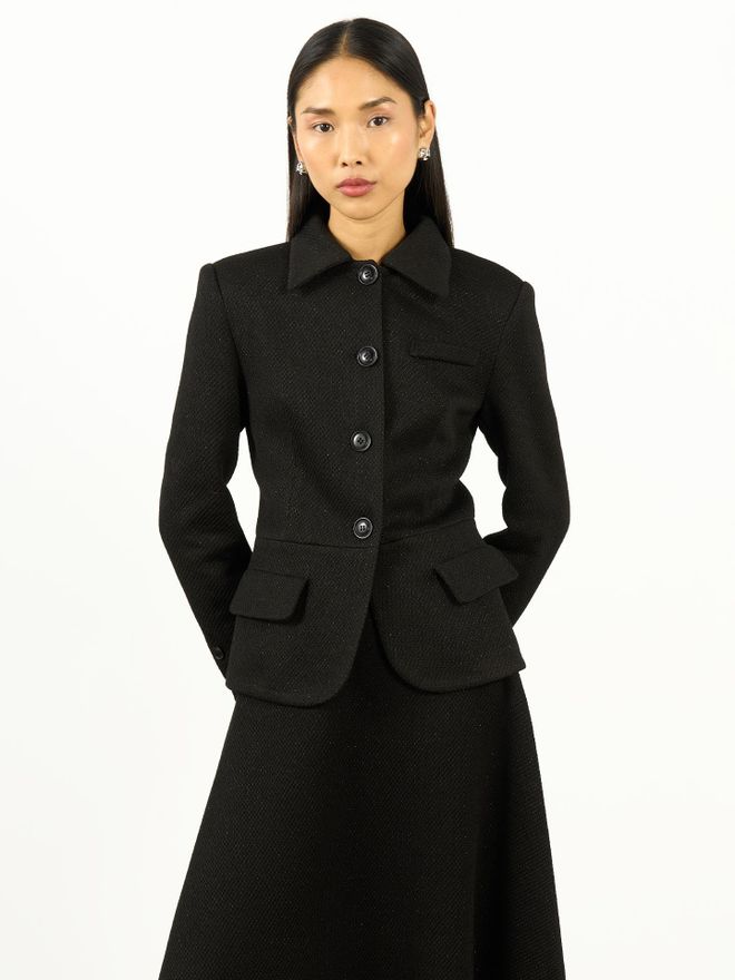 Juste Siyah Resmi Tek Düğmeli Blazer Ceket Toptan Giyim Nostaljik