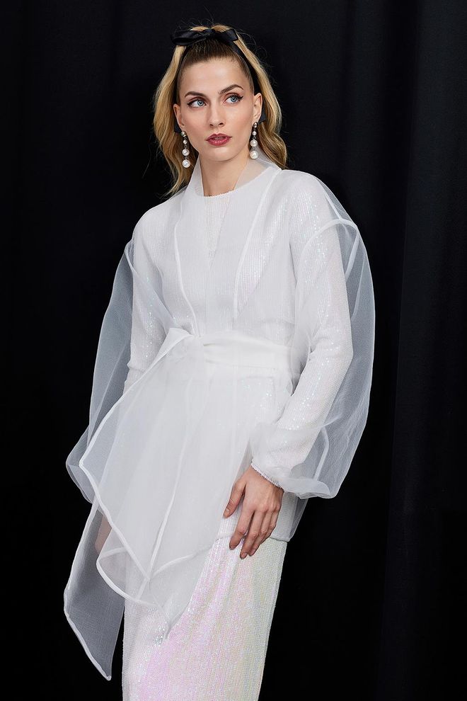 Kadriye Baştürk Kimono Écru Vêtements en gros Glamour