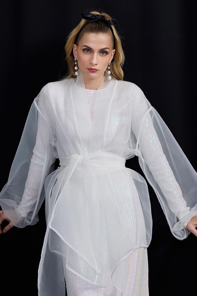 Kadriye Baştürk Kimono Ecru Wholesale Clothing No Fabric