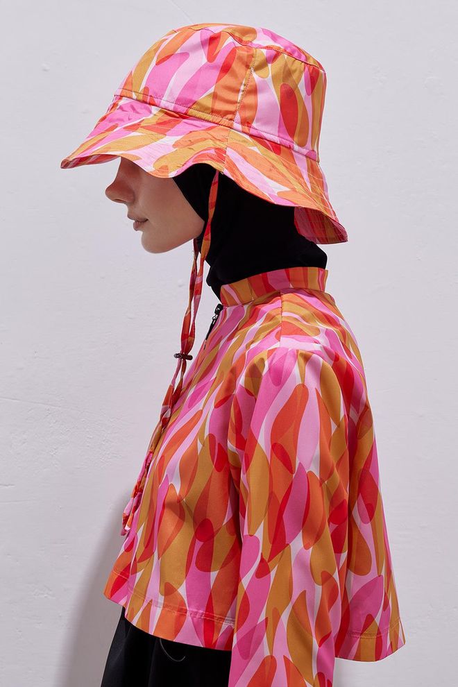 Kadriye Baştürk Tie down Fisherman Hat Orange & Pink Wholesale Clothing 1