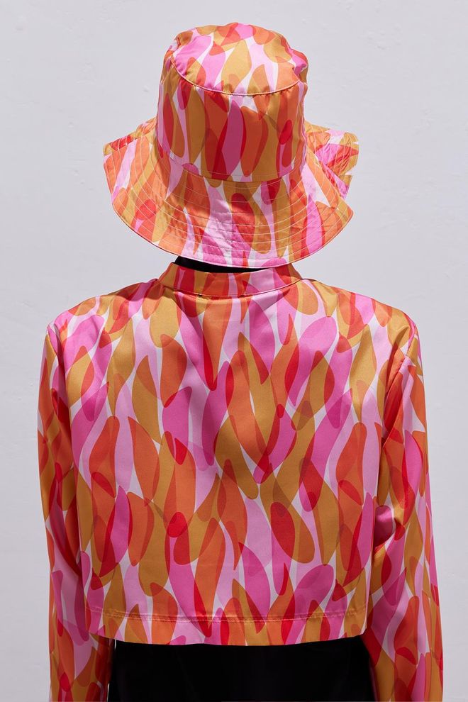 Kadriye Baştürk Tie down Fisherman Hat Orange & Pink Wholesale Clothing 2